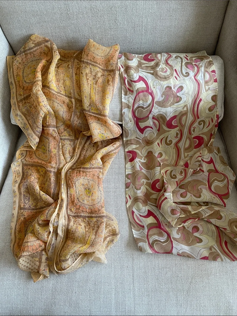 Pierre Cardin and one more chiffon Vintage Scarfs - 2